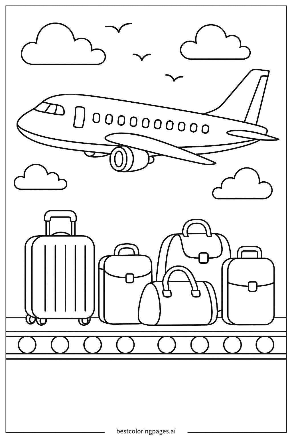 Avião de Passageiros com Bagagens