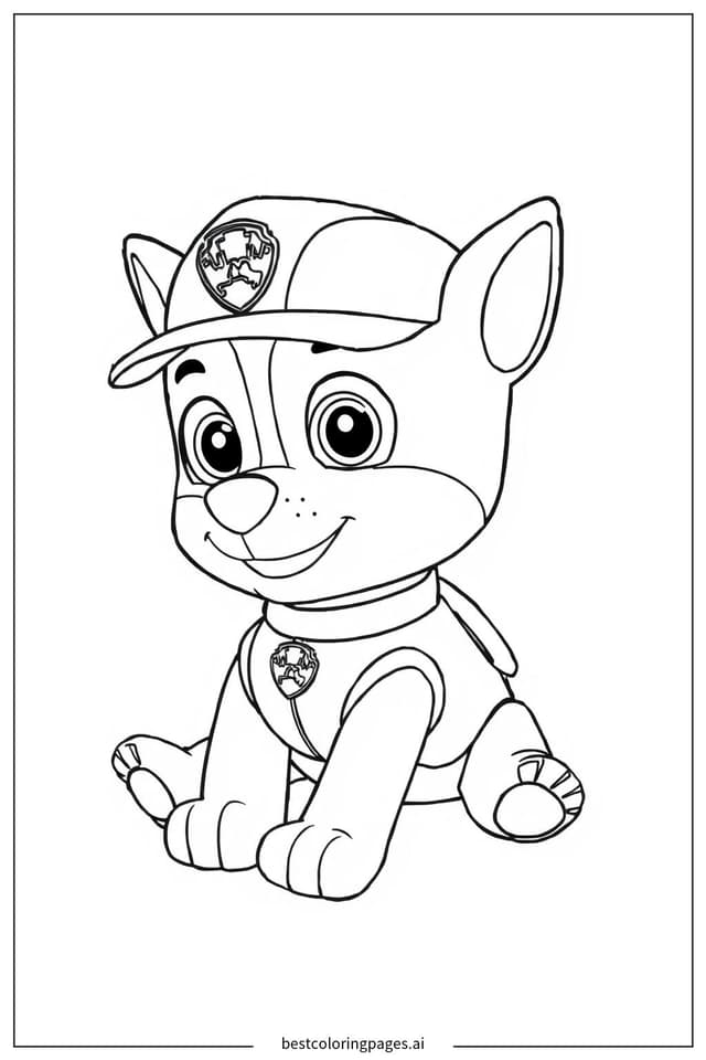 Paw Patrol Chase Sitting Coloring Page