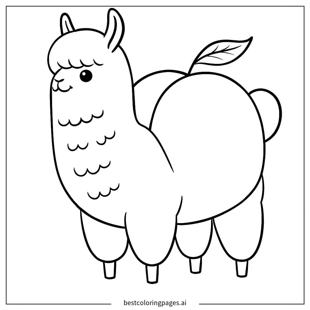 Tranh tô màu Sinh Vật Alpaca Đào