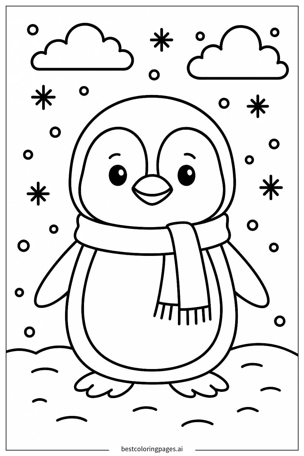 Penguin Wearing a Cozy Scarf