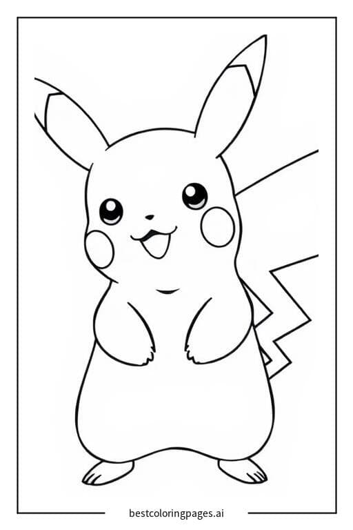 Pikachu Standing in Pokemon World