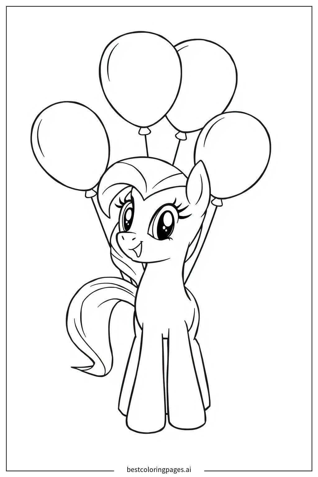 Pinkie Pie with Colorful Balloons
