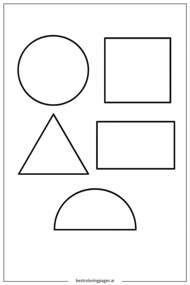 Simple Geometric Shapes Coloring Page