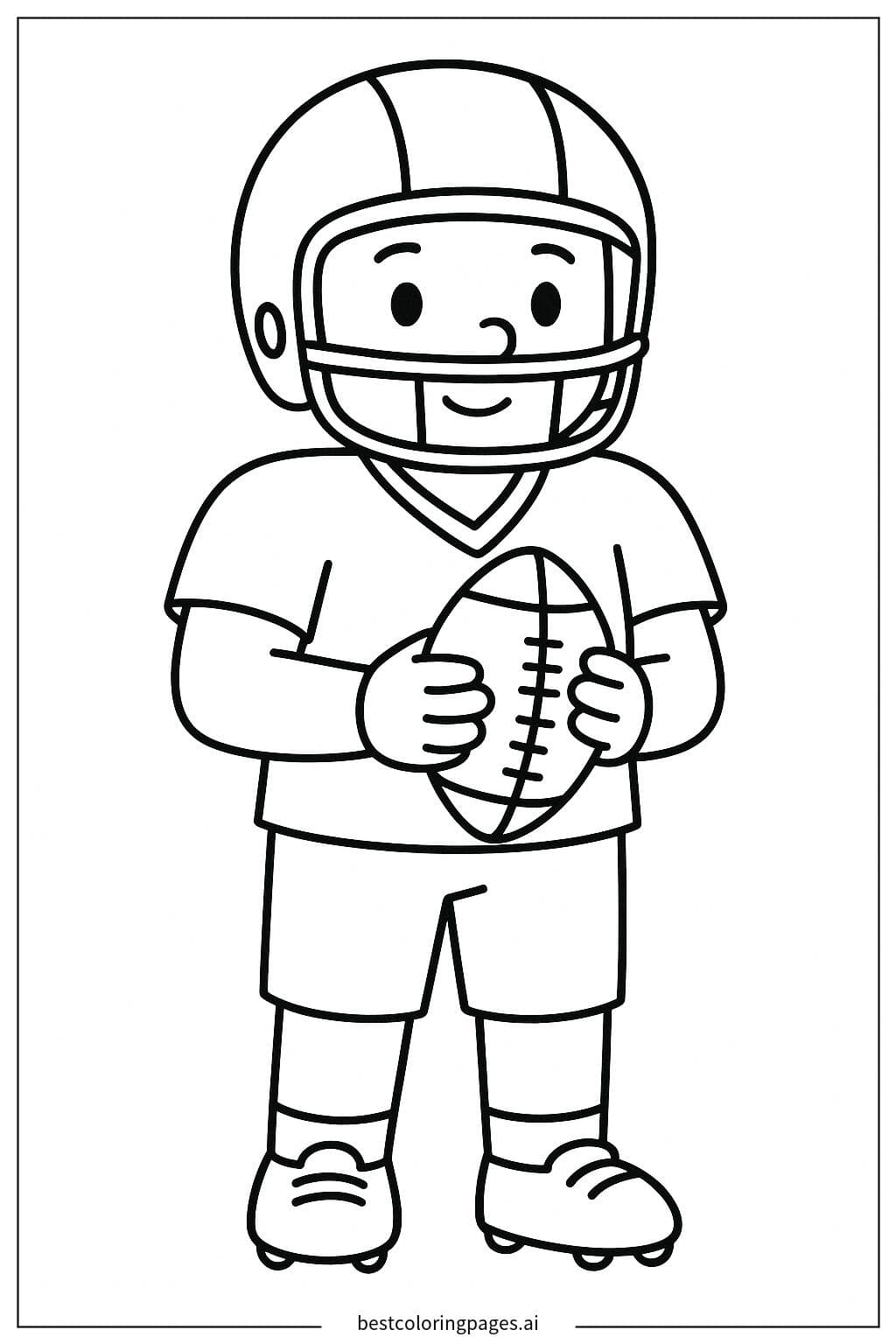 Young Football Player with a Ball