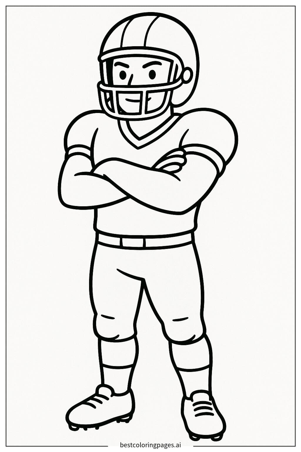 Confident American Football Player Coloring Pages