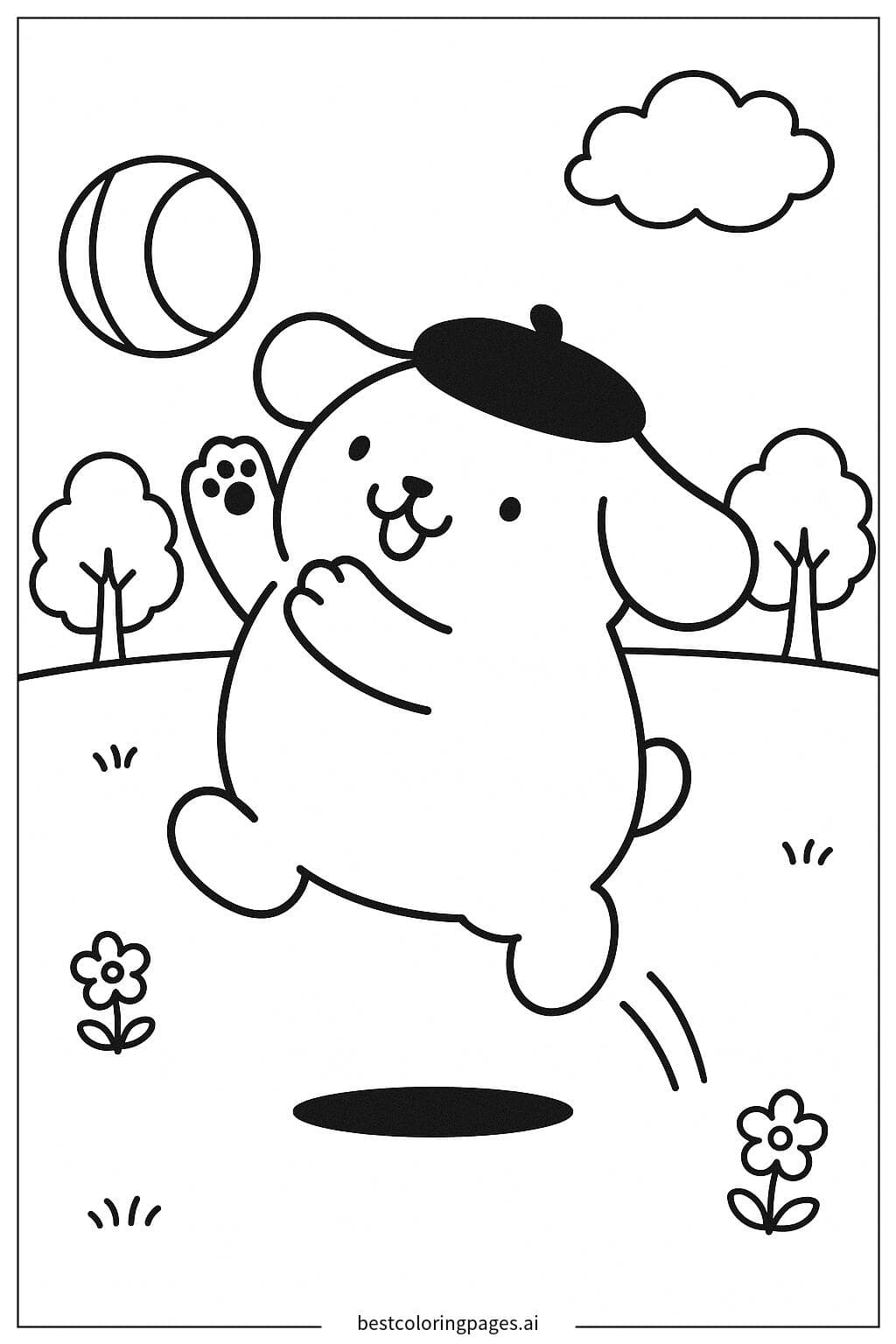 ปอมปอมพูรินเล่นบอล