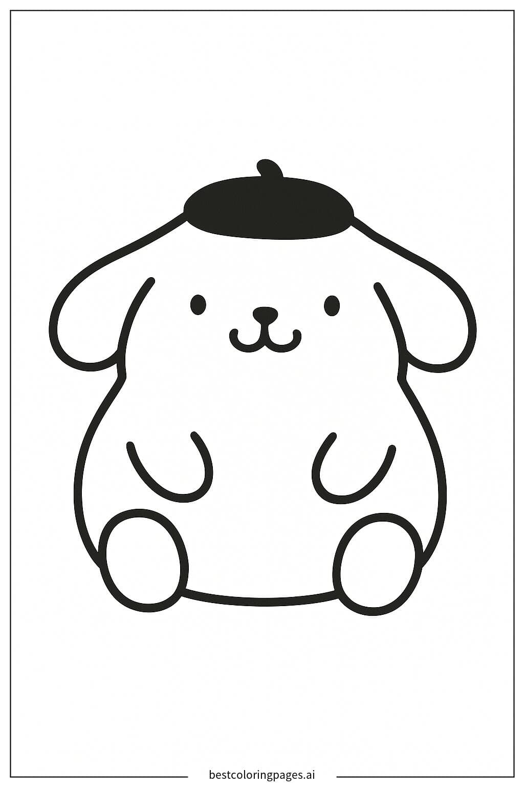 Pom Pom Purin Sitting and Smiling