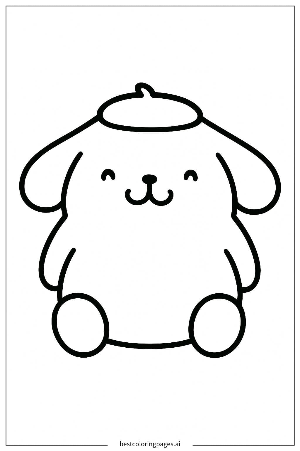 Pom Pom Purin Sitting with a Big Smile