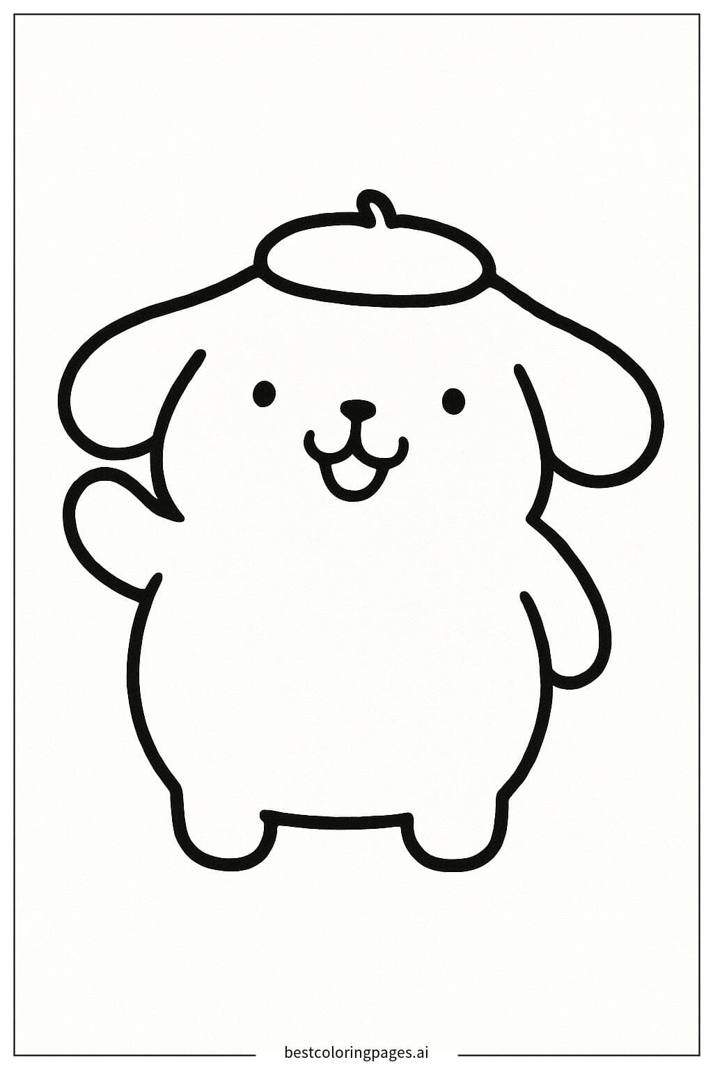 Pom Pom Purin Waving Hello Coloring Page