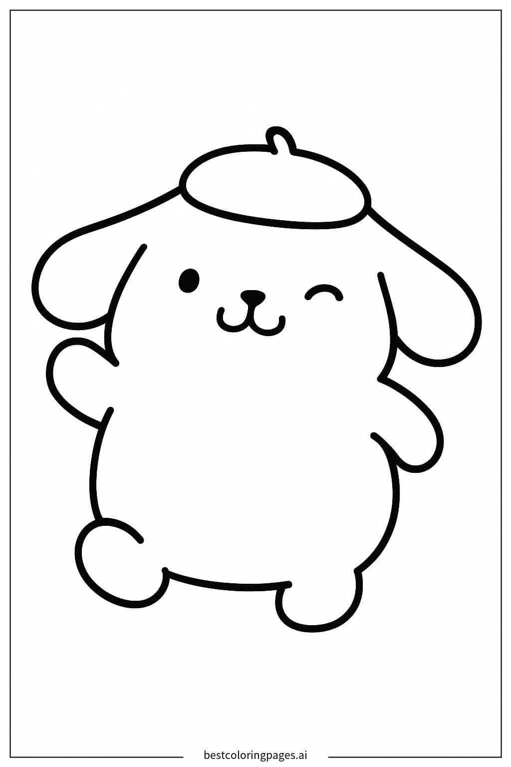 ภาพระบายสี ปอมปอมปูรินทำหน้ากระพริบตา