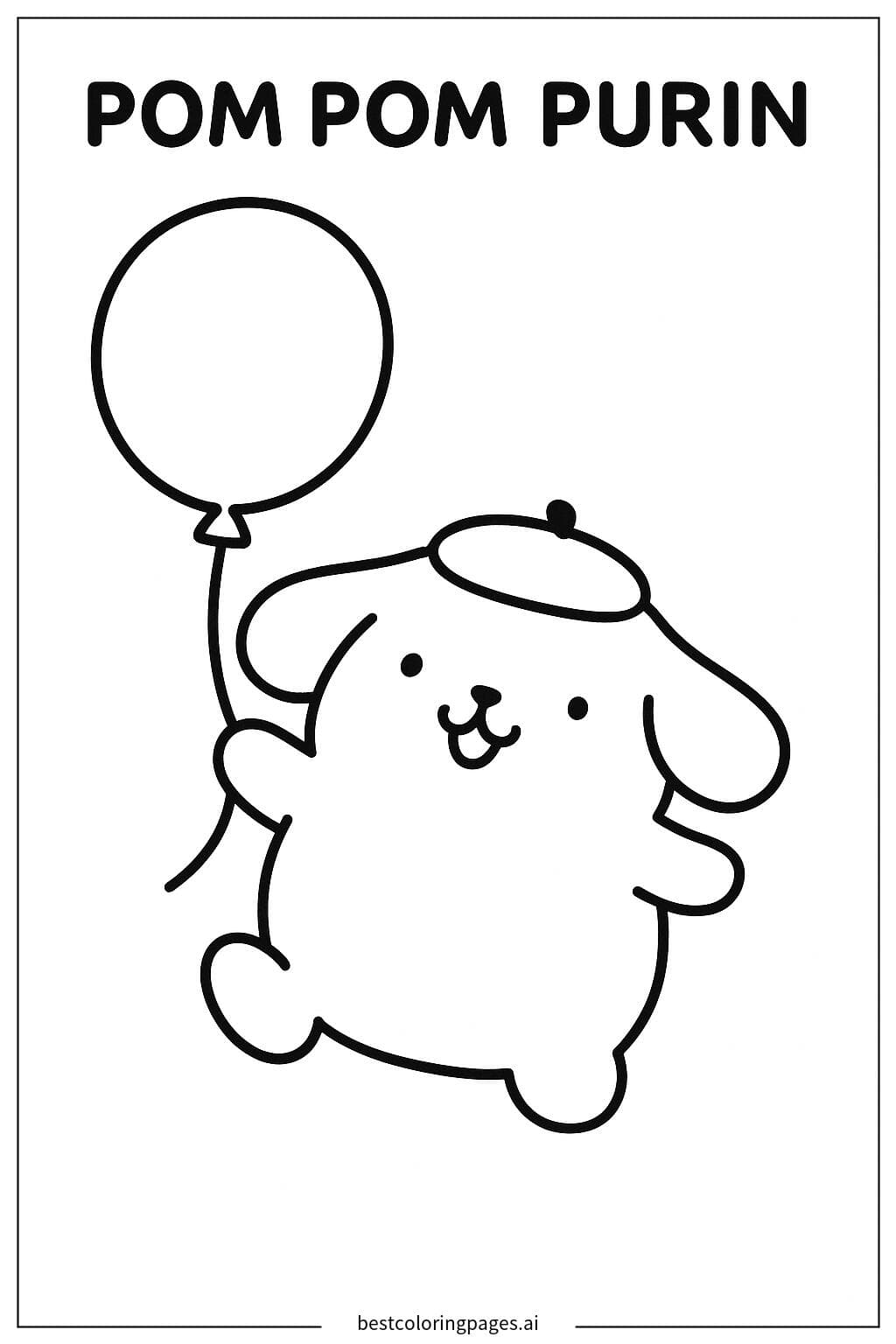 Pom Pom Purin Holding a Balloon