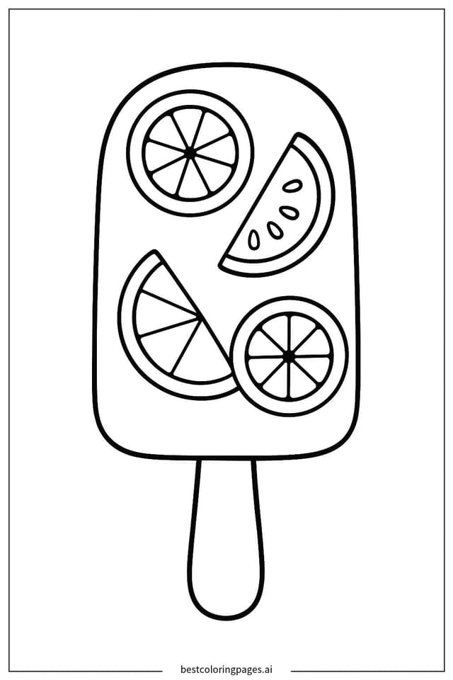 Disegni di Ghiacciolo ai gusti di frutta da Colorare