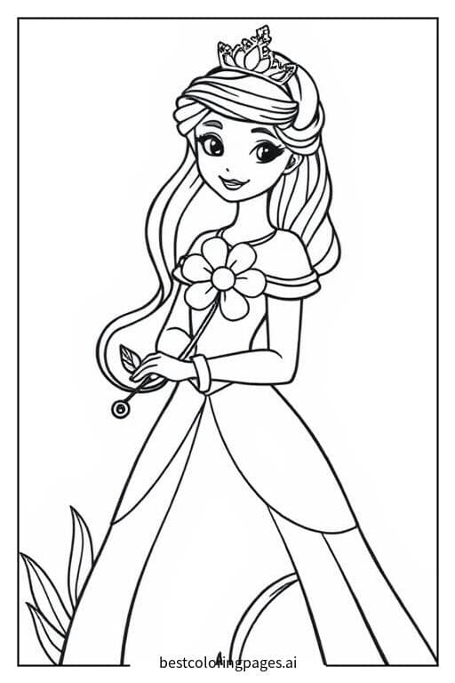 Princess Holding a Flower