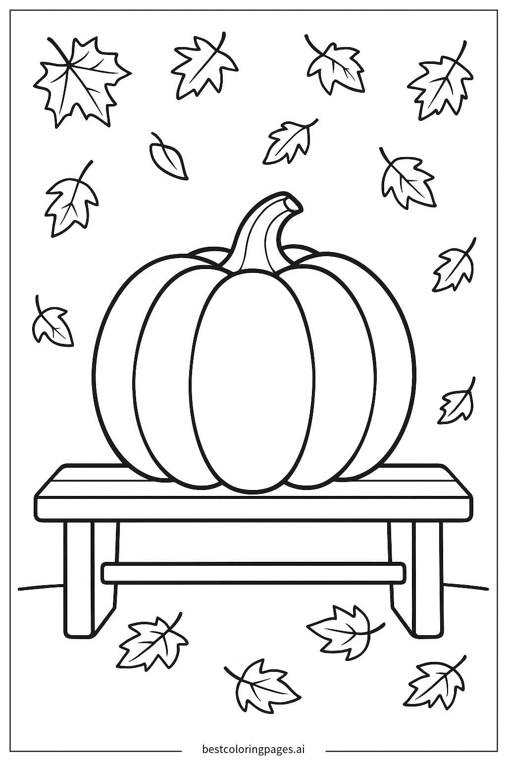 Pumpkin on a Bench