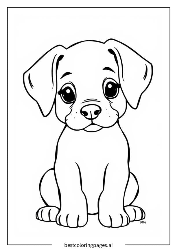 Puppy with Floppy Ears Coloring Pages