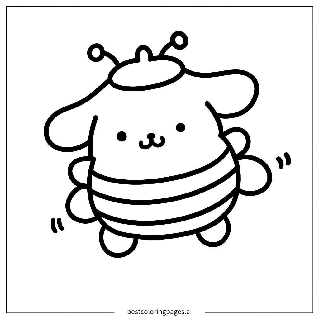 Purin als Biene verkleidet