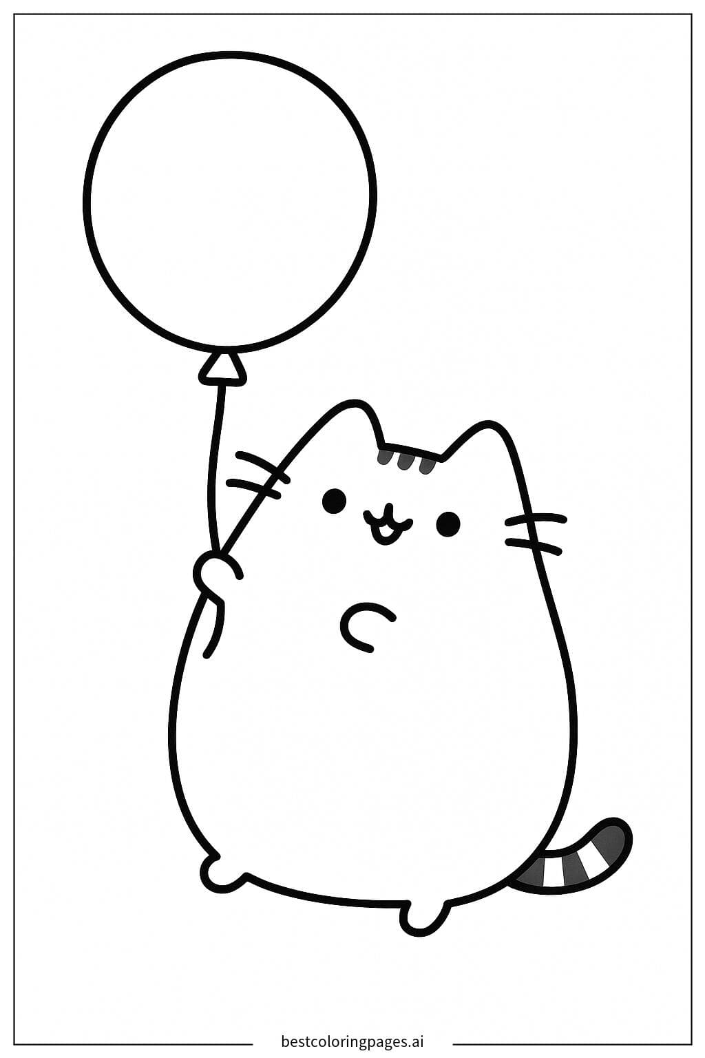 Pusheen with a Balloon