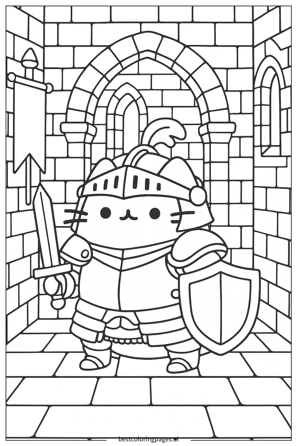 Pusheen at the Medieval Castle