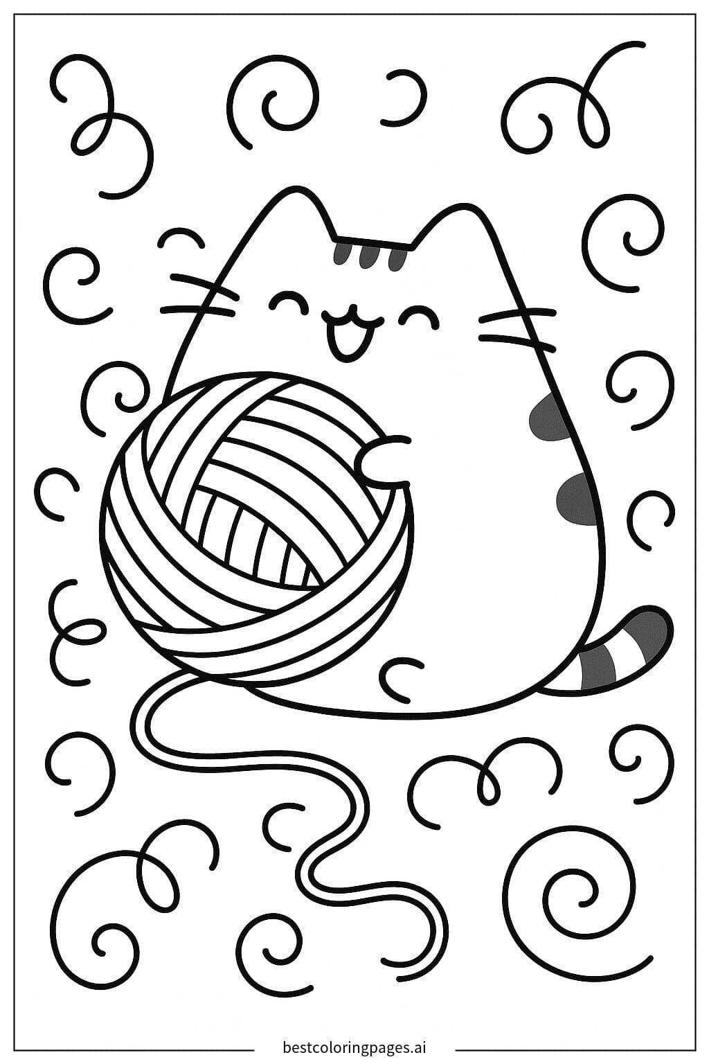 Pusheen Playing with Yarn