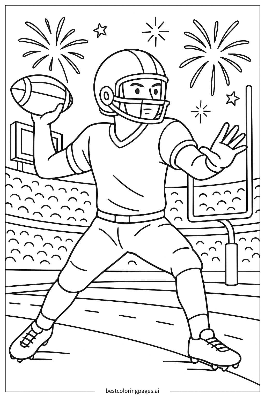 Quarterback Throwing a Touchdown Pass