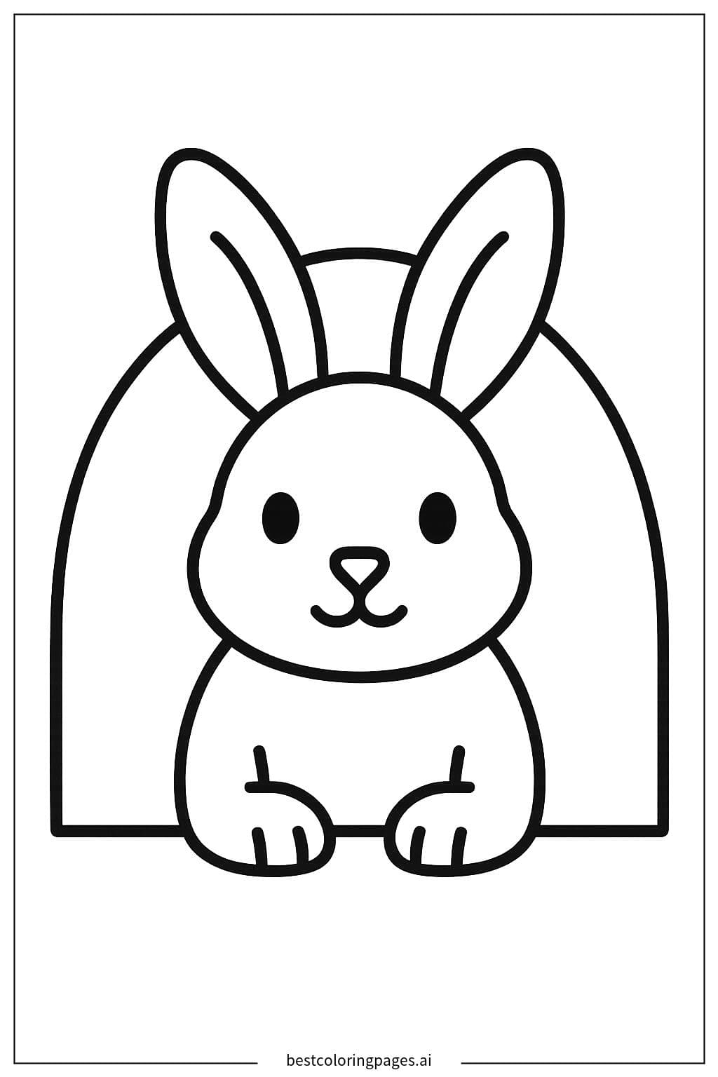 Rabbit Peeking Out of a Burrow