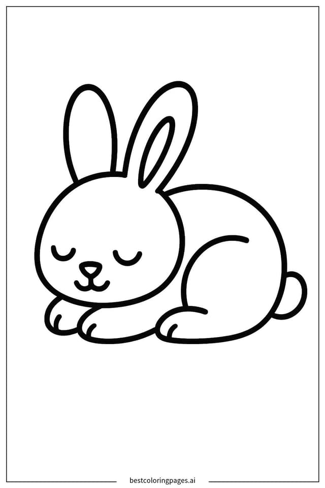 Rabbit Sleeping Peacefully Coloring Pages