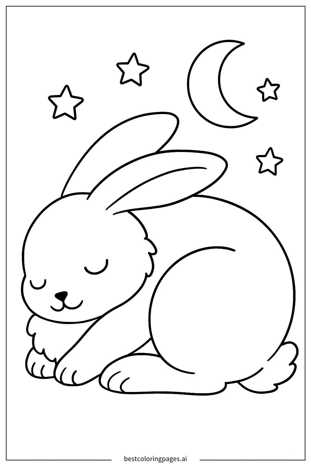 Sleeping Rabbit Under the Stars