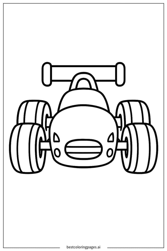 Race Car Front View Coloring Pages