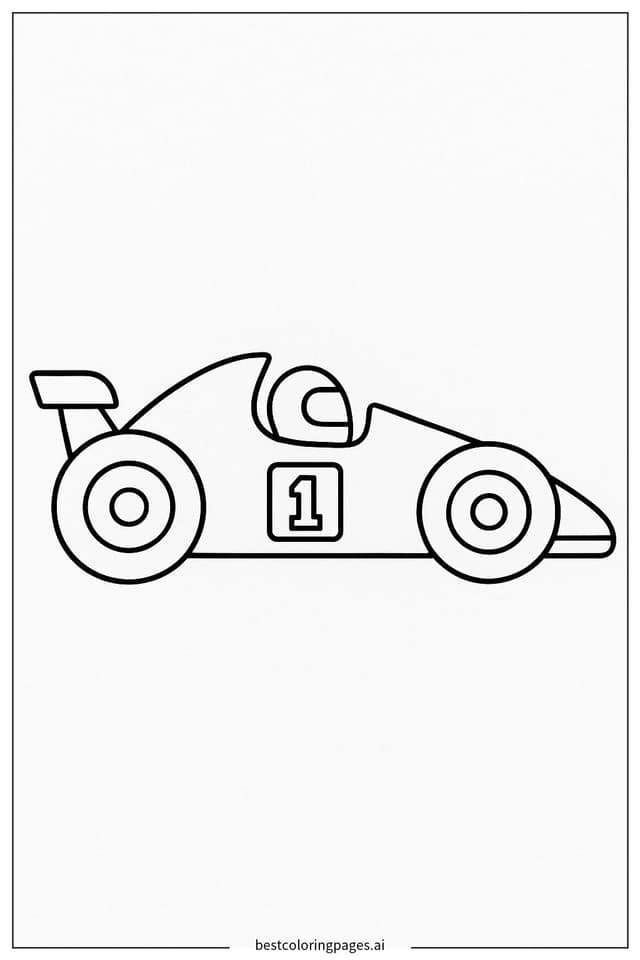 Exciting Race Car Side View Coloring Pages