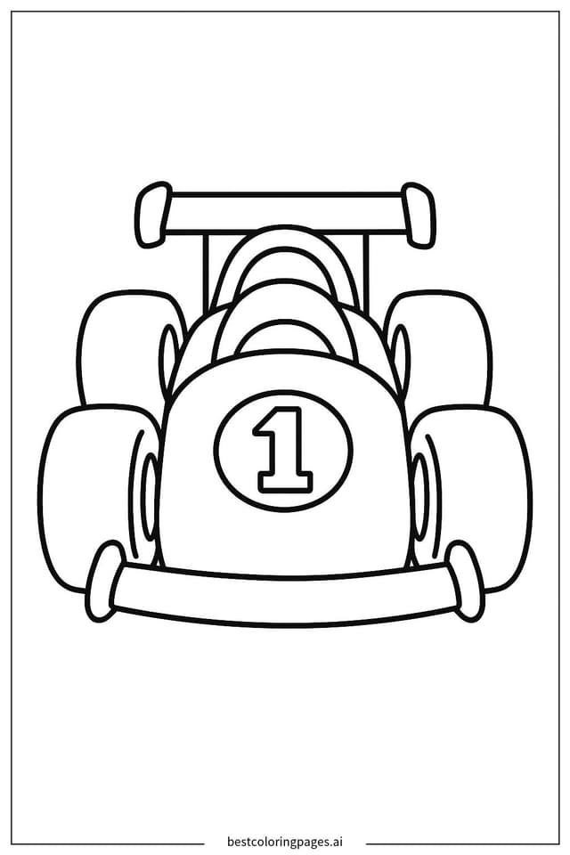Race Car Number 1 Coloring Pages