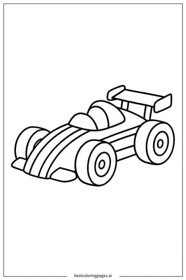 Race Car with Simple Stripes Coloring Pages