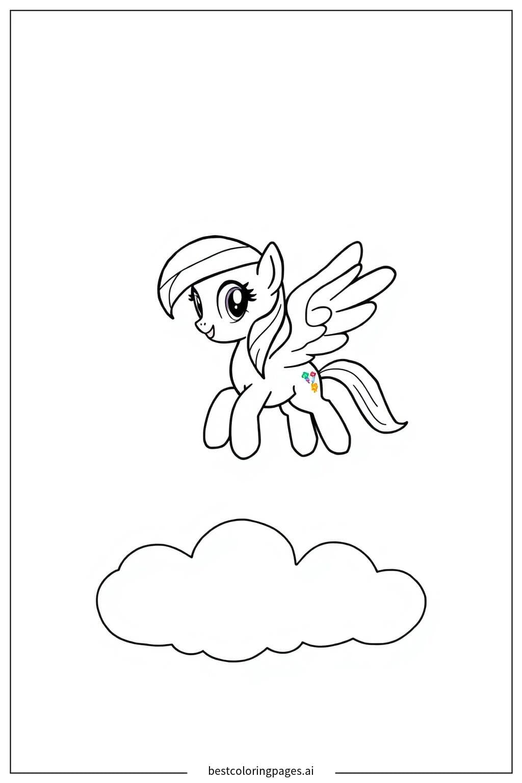 Rainbow Dash Soaring Through the Sky