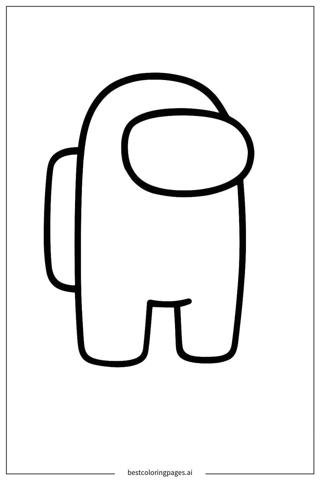 Red Crewmate in Action Coloring Page