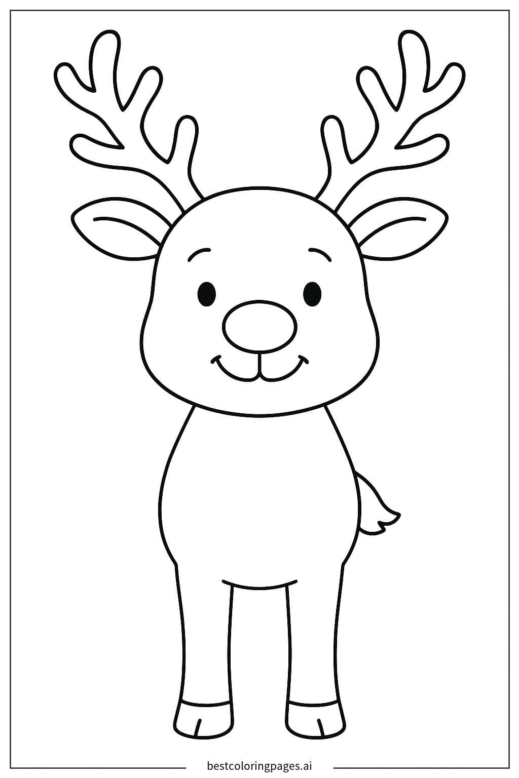 Desenhos de Rena em Pé com Chifres Majestosos para Colorir