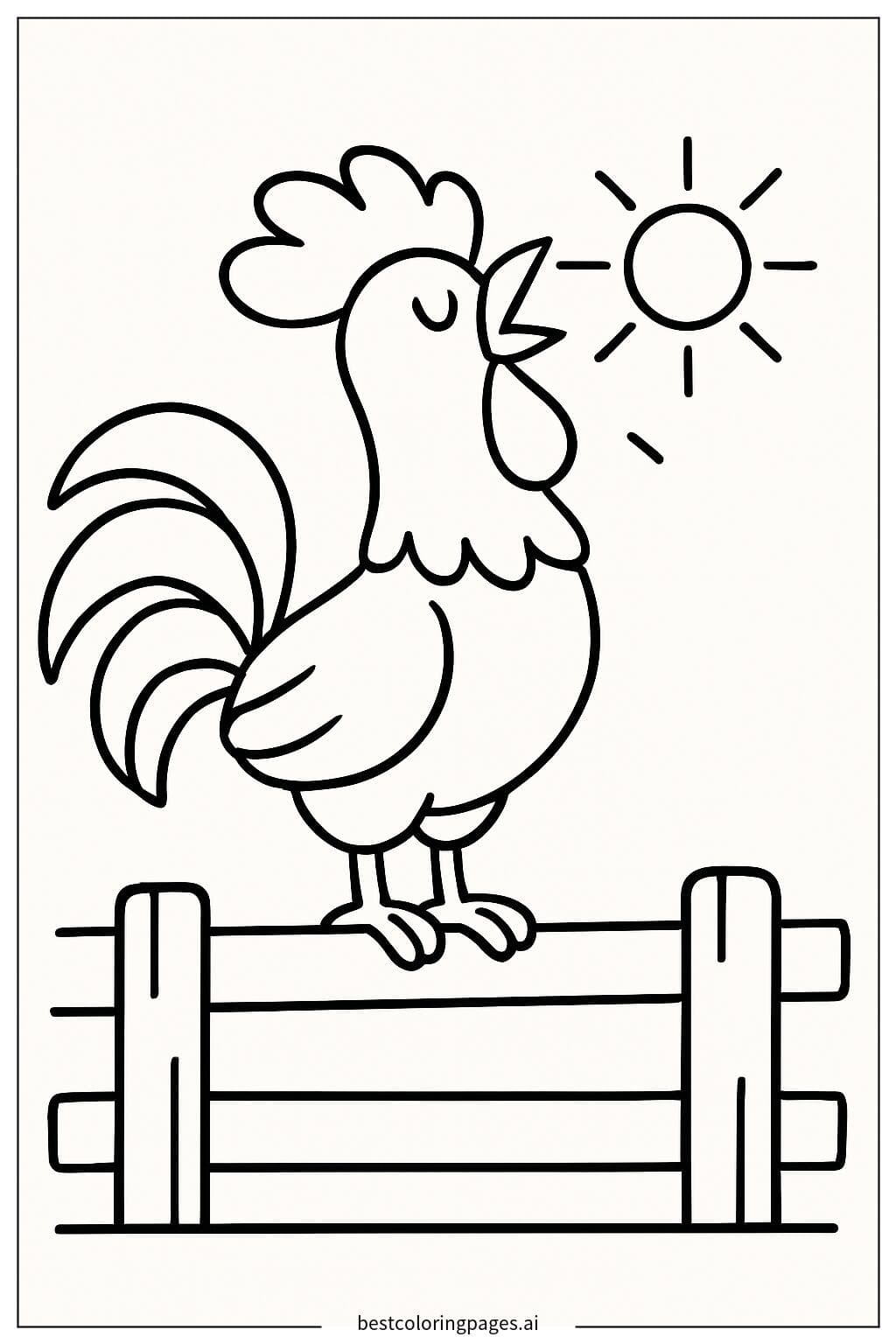 ภาพระบายสี ไก่ขัน