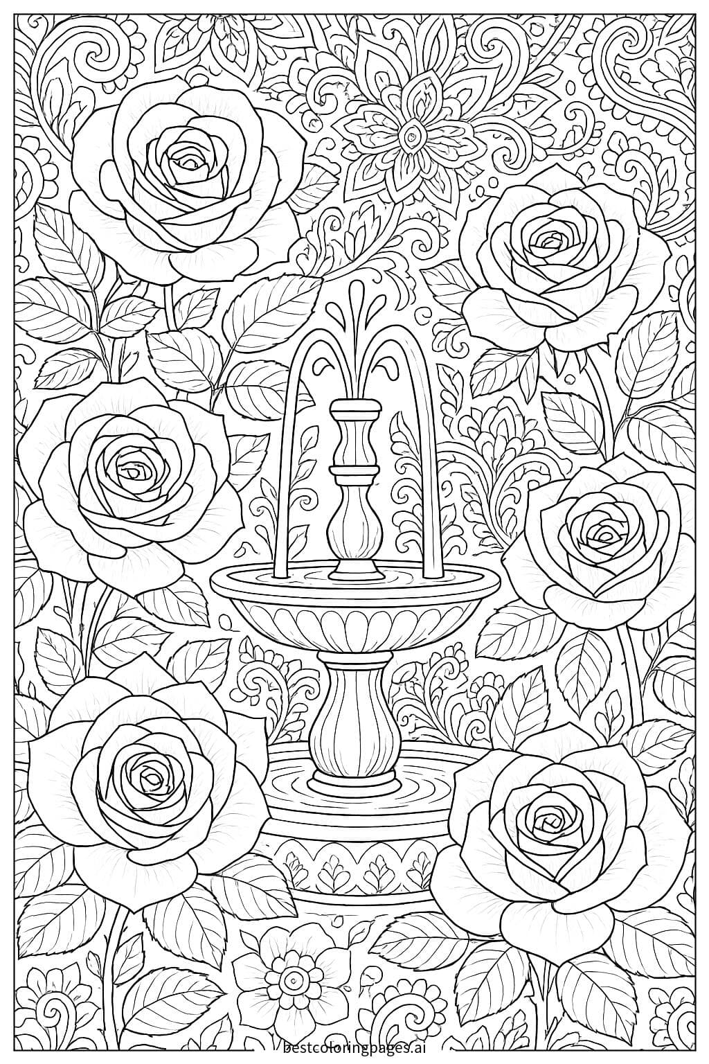 สวนกุหลาบกับน้ำพุ