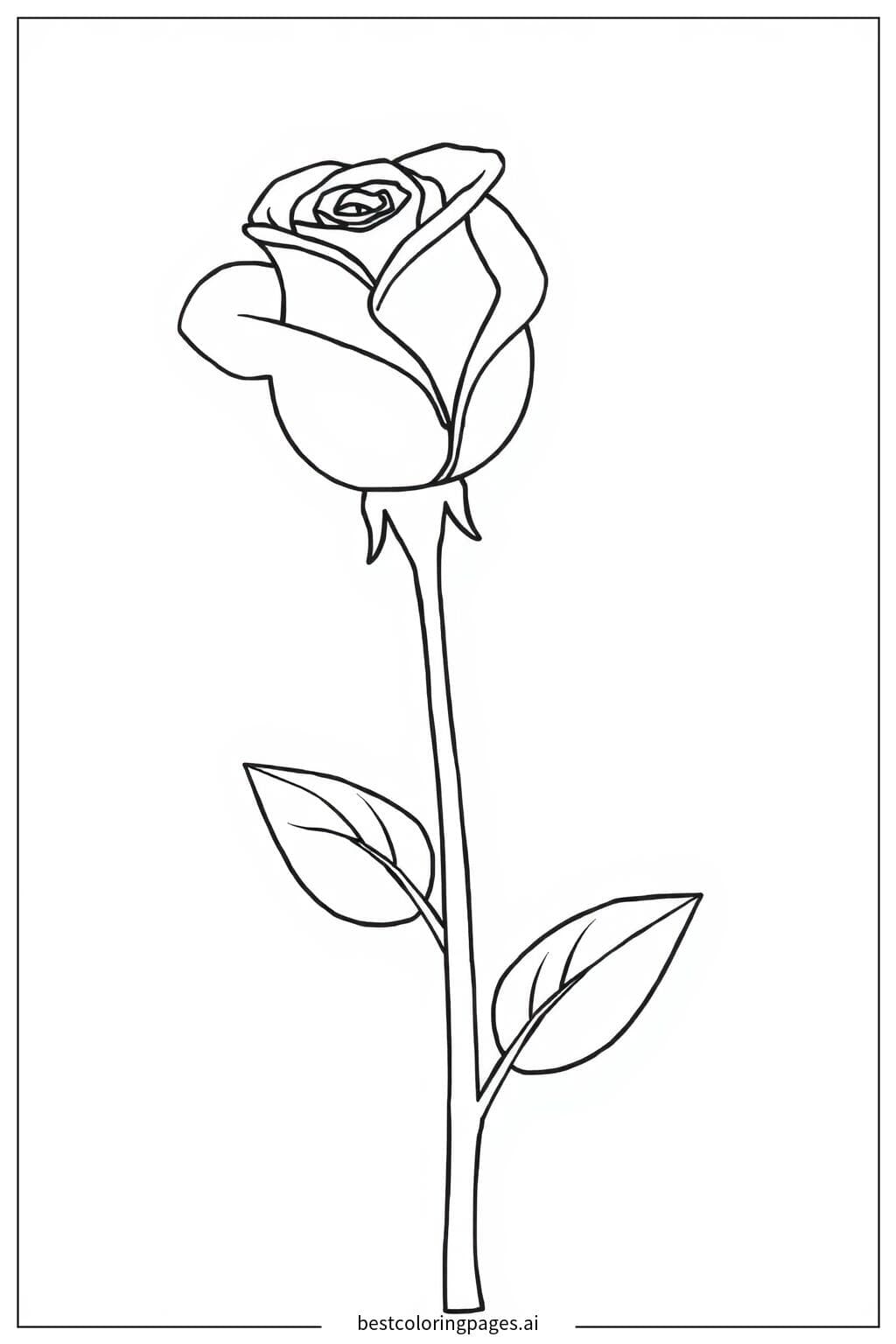 Disegni di Bocciolo di rosa pronto a sbocciare da Colorare