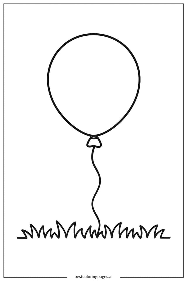 Dibujos de Globo redondo descansando sobre el césped para Colorear