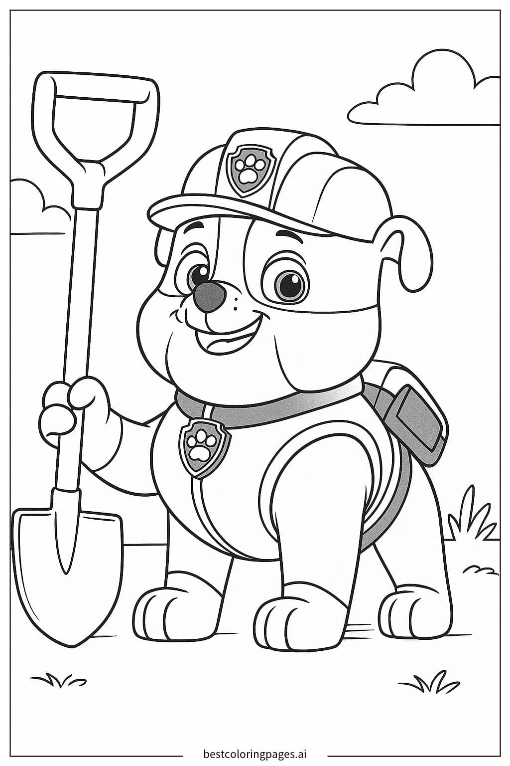 Rubble with His Trusted Shovel