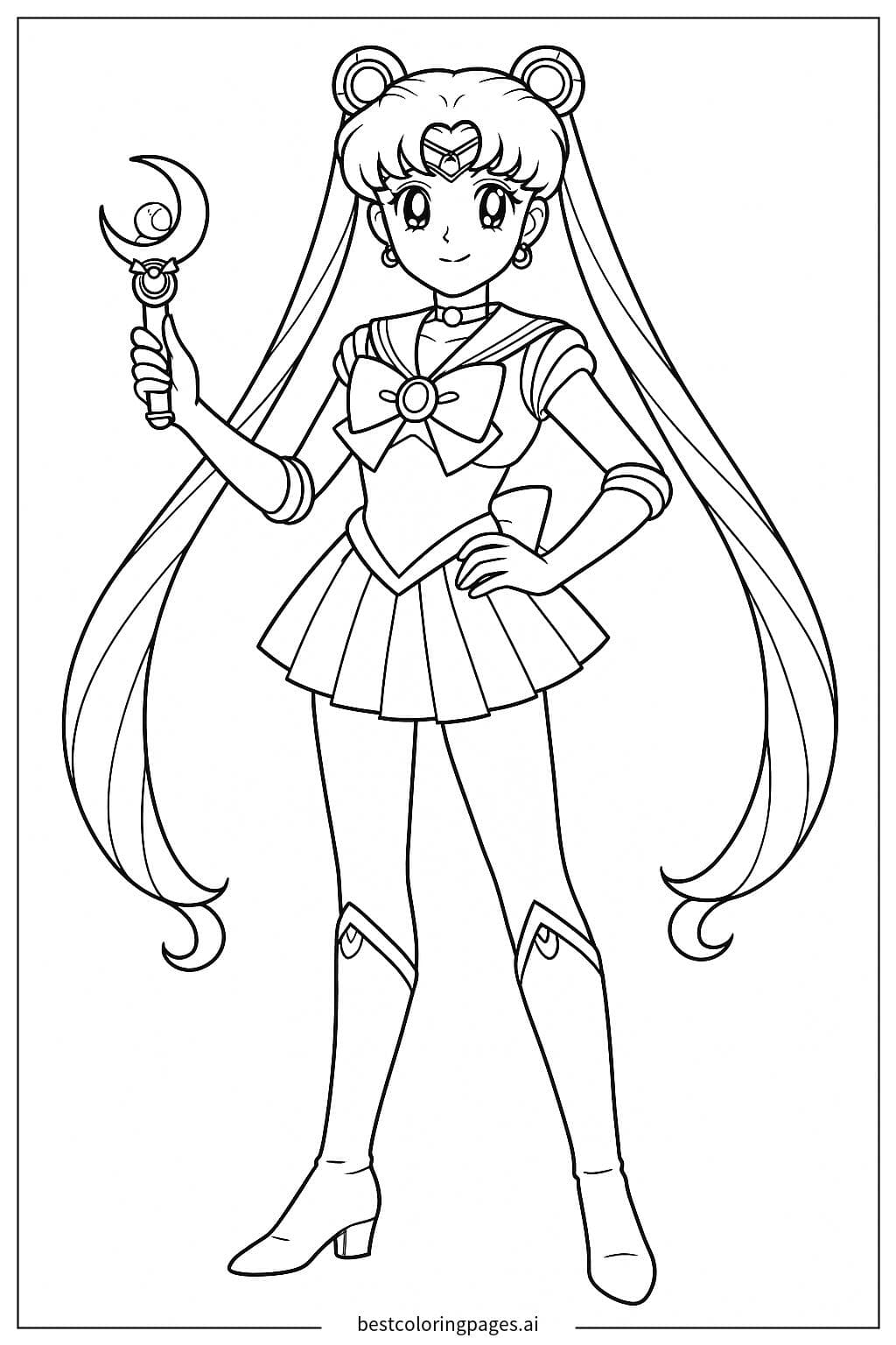 Sailor Moon in a Heroic Stance