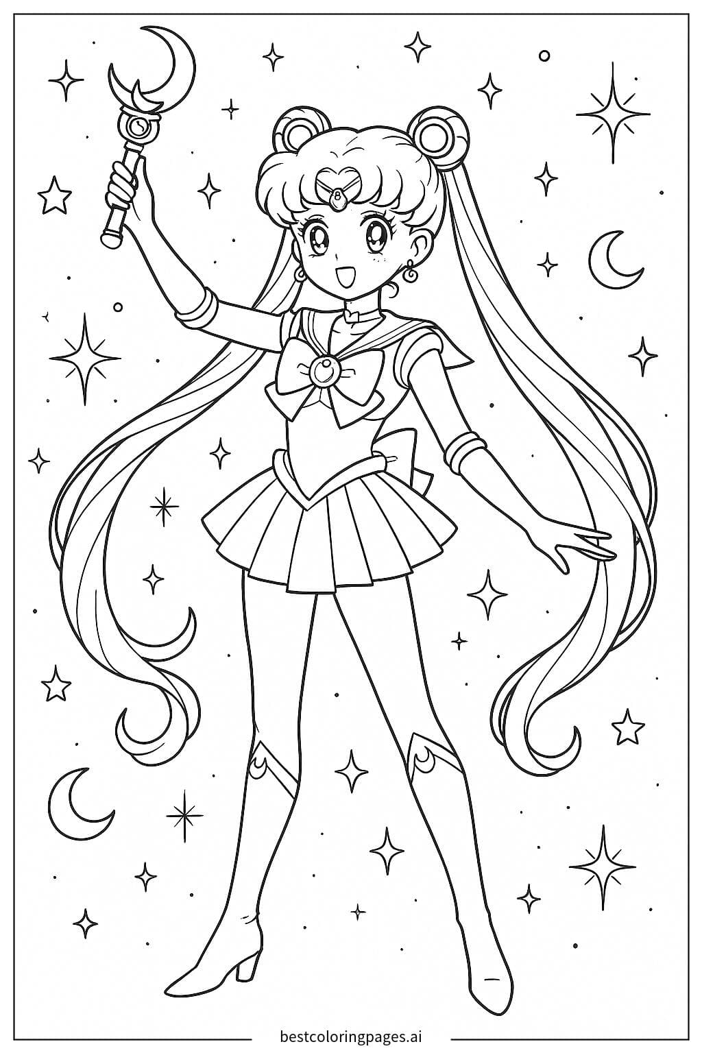 Sailor Moon Waving Her Magical Wand