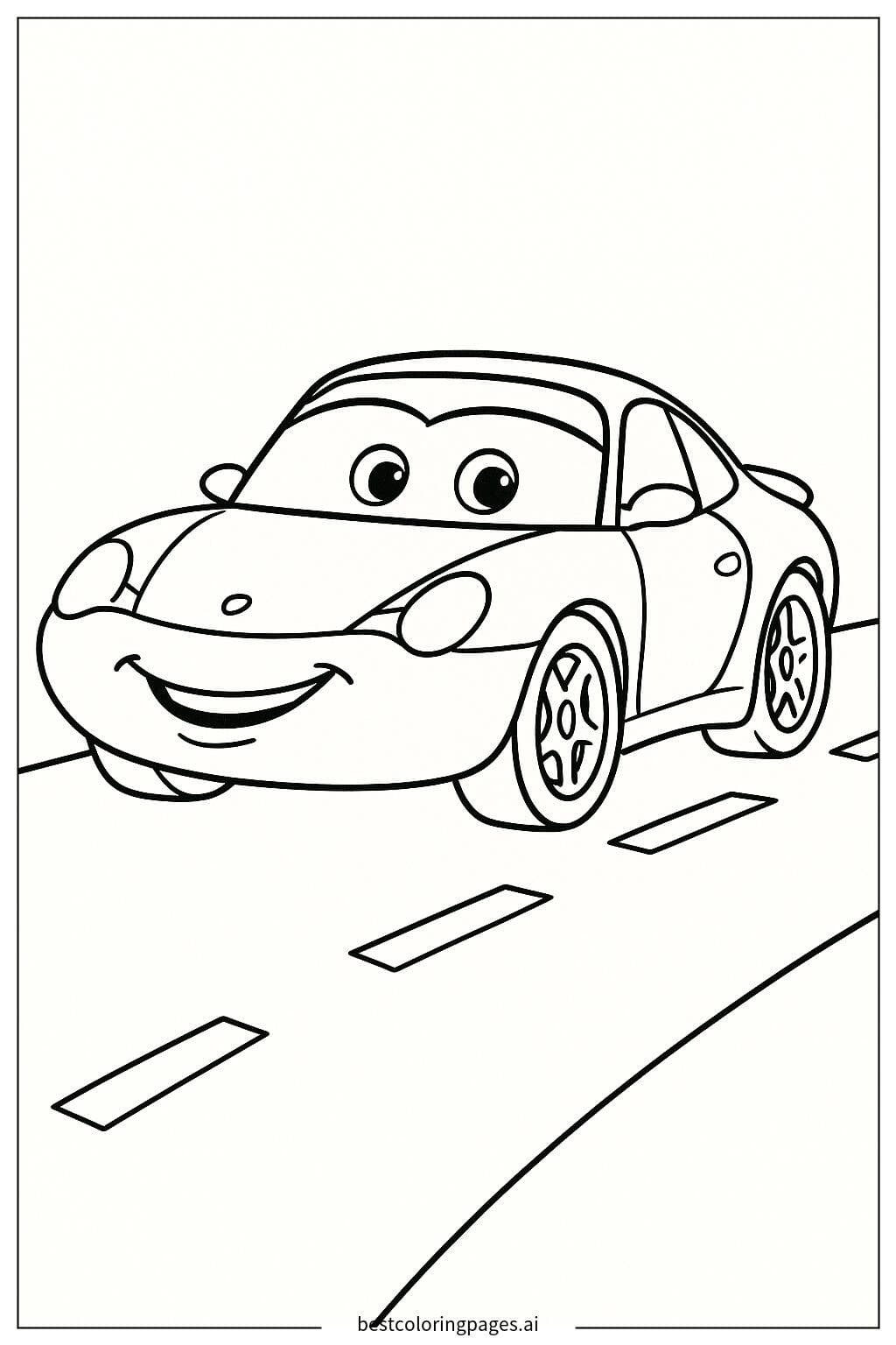 แซลลี่ขับรถบนถนน