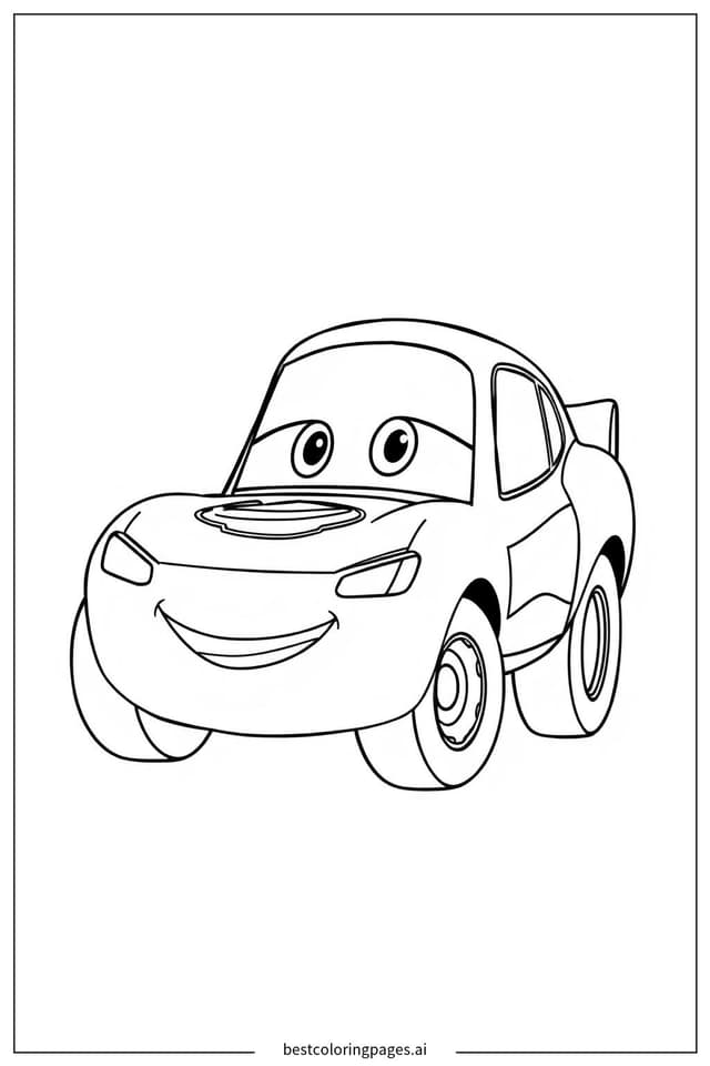 Sally Sitting in Disney Cars Coloring Page