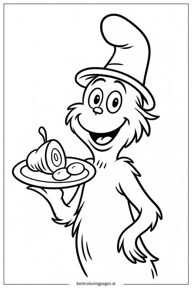 Sam-I-Am with Green Eggs from Dr. Seuss Coloring Page