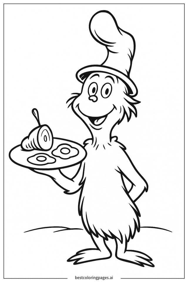 Sam-I-Am Offers Green Eggs Coloring Page