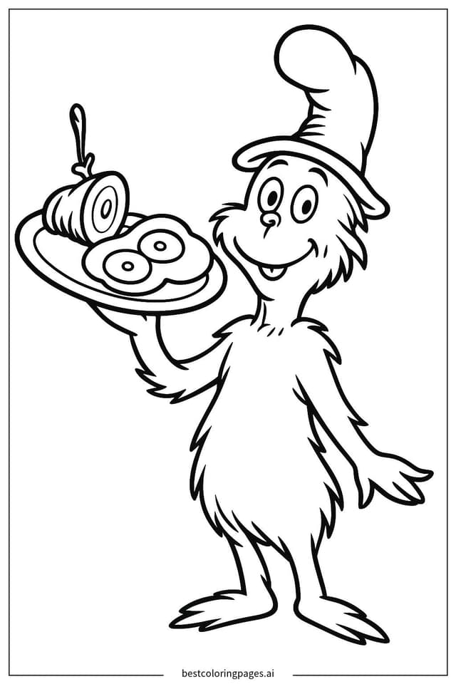 Sam with Green Eggs Coloring Page