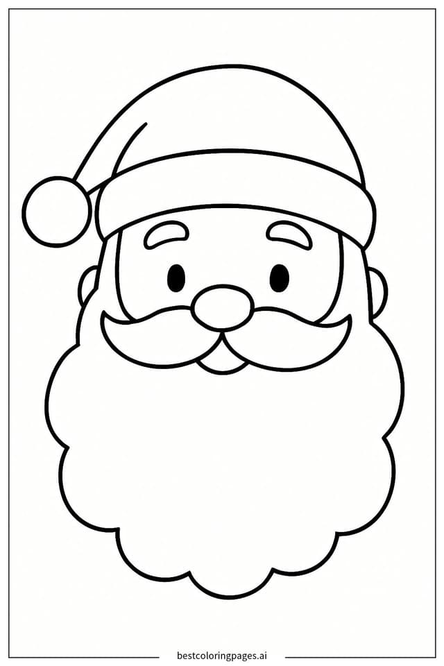 Disegni di Volto di Babbo Natale da Colorare