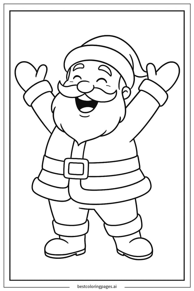 Dibujos de Papá Noel riendo de alegría para Colorear