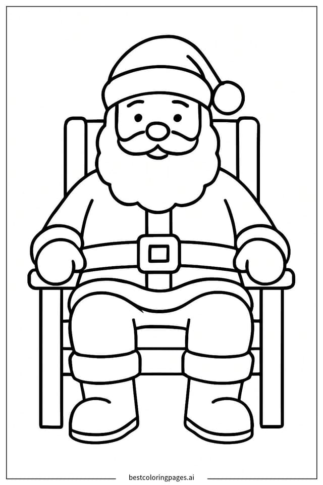 Dibujos de Papá Noel sentado en una silla para Colorear