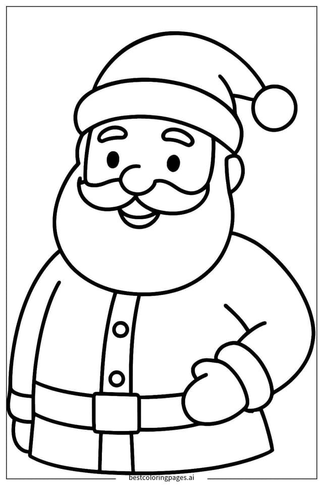 Dibujos de Papá Noel sonriendo para Colorear